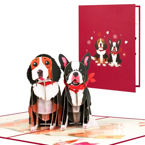 Dog Pop Up Card Valentine Cards Happy Anniversary Greeting Card 3D Pop Up Birthday Card Wedding Card Thinking of You Card