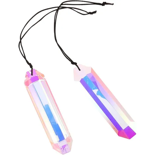2pcs Crystal Suncatcher Prism White Crystal Rainbow Effect for Windows