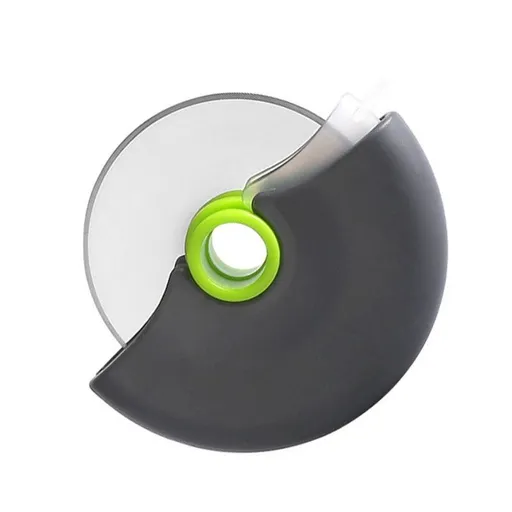 Detachable Stainless Steel Pizza Cutter Wheel with Transparent Protective Cover, Kitchen Baking Slicer Tool—Green