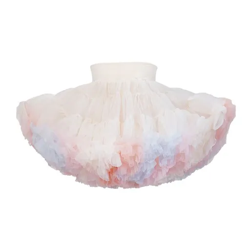 tutuoclock Girls Sweet Princess Nylon Mesh Cake Skirt Cream macaroon 130cm