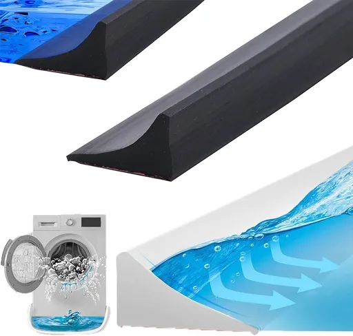 Water Threshold 200cm Black - Shower Thresholds - Self-Adhesive Shower Water Barrier - Compact - Sanitary Water Stopper - Shower Threshold - Water Stopper - Shower - Bath - Leakage - Water Barrier - Mold - Sanitary - Anti-Water Strip - Foldable Showe