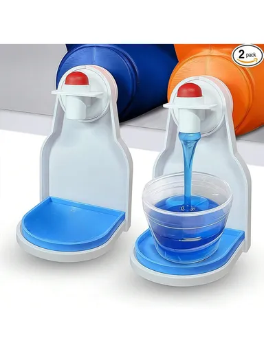 2 Packs Laundry Detergent Cup Holder Drip Catcher Upgraded Drip Tray No Mess Leaks Grip Style Universal Fit For Detergent Fabric Softener Containers Home Decor