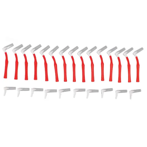 25Pcs L Shape Push Pull Interdental Brush Oral Care Teeth Whitening Dental Tooth Pick Tooth Orthodontic Cleaning Brush Red