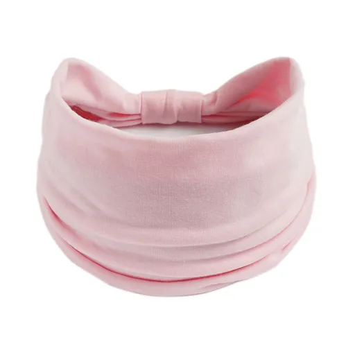 Wide Stretchy Headband for Adults Sports Hair Band for Yoga Running Fitness Workout - Light Pink