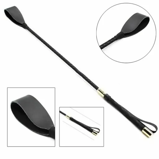 House Of Dasein Black Flat Bdsm Impact Play Spanking Crop Toys Bondage Restraints - Black