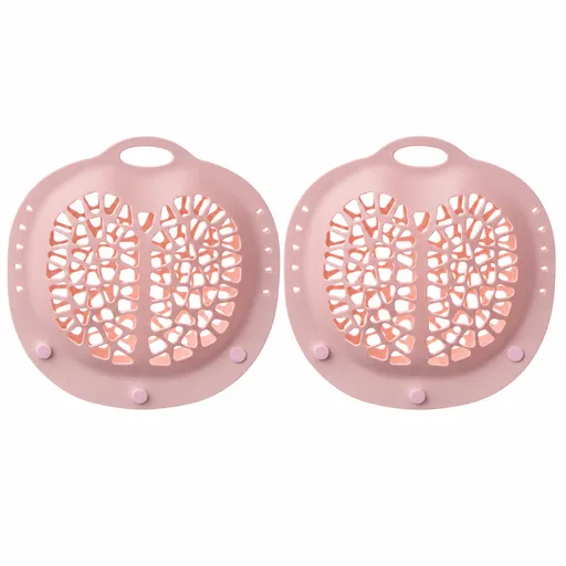 Pink 2-Pack Silicone Bra Laundry Bag – Anti-Deform Lingerie Washer with Hanging Loop & Pomegranate Mesh Design