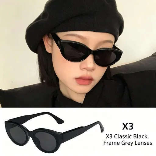 X3 Black Frame Gray Lens | UV400 Matte Sunglasses | Christmas Matte Premium Gift | Frosted Texture High-End Casual Sun Glasses