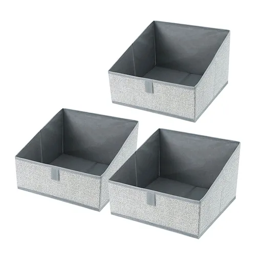 3pcs Closet Storage Bins Shelf Baskets for Shelves, for Organization, Closet Organizers and Storage（grey）