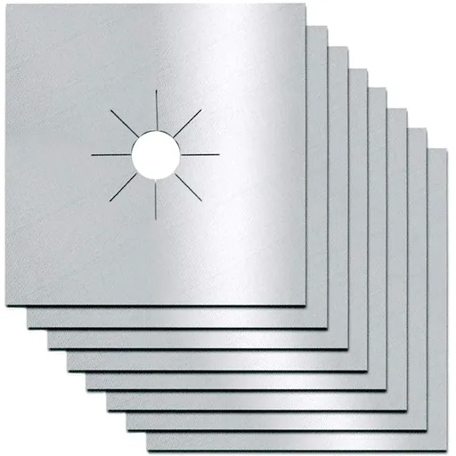 Stove Covers, Gas Stove Protectors (8 Pcs, 10.6" x 10.6") 0.3 mm Double Thickness, Reusable, Non-Stick, Easy to Clean