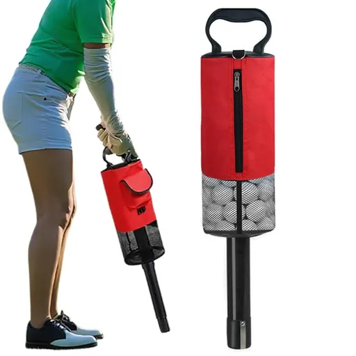 Portable Golf Ball Retriever Shag Bag - Holds Up to 70 Balls Red