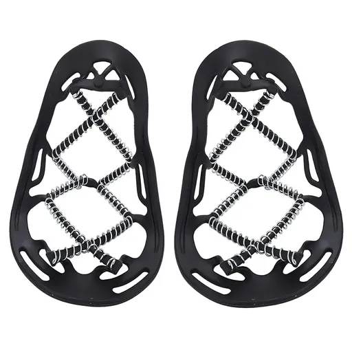Snow & Ice Traction Cleats - Full Sole Non-Slip Shoe Covers for Hiking, Walking, and Climbing, Spring Loaded for Outdoor Safety