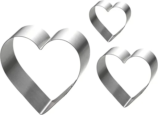 Siking Stainless Steel 4 / 6 / 8 Inch Heart Cake Ring Mold Heart Cutter Pancake Mold For Mousse Cheese Cookie Salads Onigiri (Heart) H 11- 2