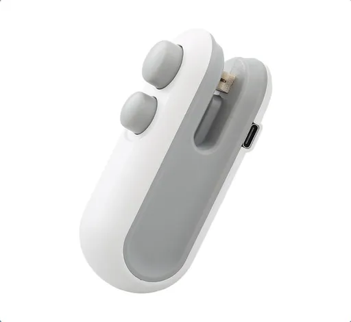 Vacuum Mini Bag Sealer Portable Small Household Hand Pressed Snack Bag Sealer Plastic Bag Sealer, White-usb