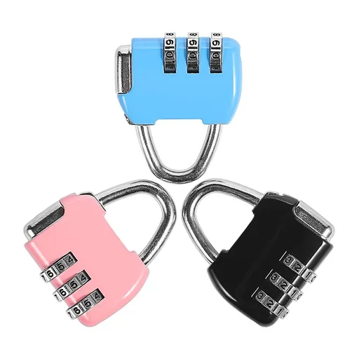 3 Pack Combination Lock 3 Digit Padlock Resettable and Waterproof for School Gym Suitcases Locker, Luggage, Briefcases, Computer