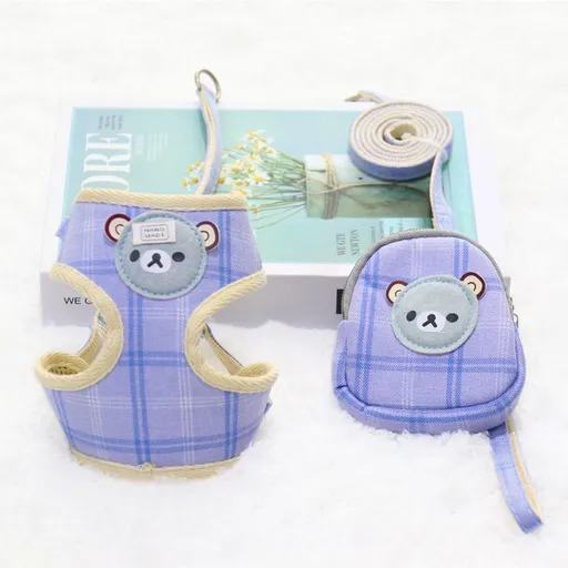 Zichen Dog Leash Chest Strap with Snack Bag Blue (snack bag) 3 piece set 1.0（S）