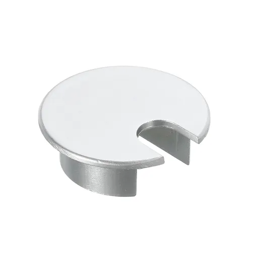 Desk Grommet Desk Wire Cord Zinc Alloy Cable Wire Cord Grommet Hole Cover for Office Computer Wire Organizer, Brushed Silver
