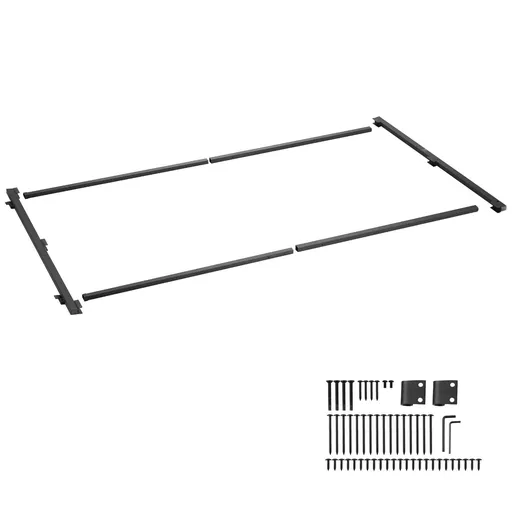Gate Building Kit, Fits 152.4 to 243.8 cm Wide Openings, Up from 182.9 to 213.4 cm High Fence, Adjustable Gate Building Kit, Anti Sag Full Gate Frame Kit with Latch Lock, for Wooden Fence, Iron