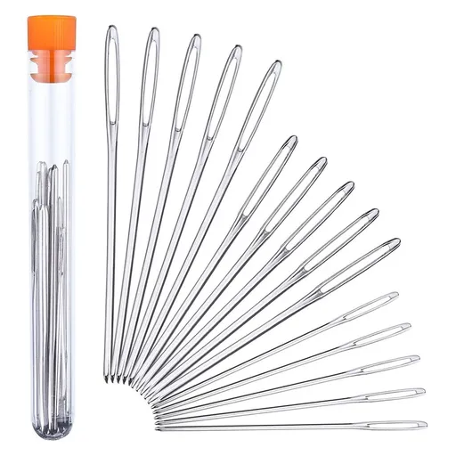 Large Eye Blunt Needles Steel Yarn Knitting Sewing Needles for Leather Projects Houseworking