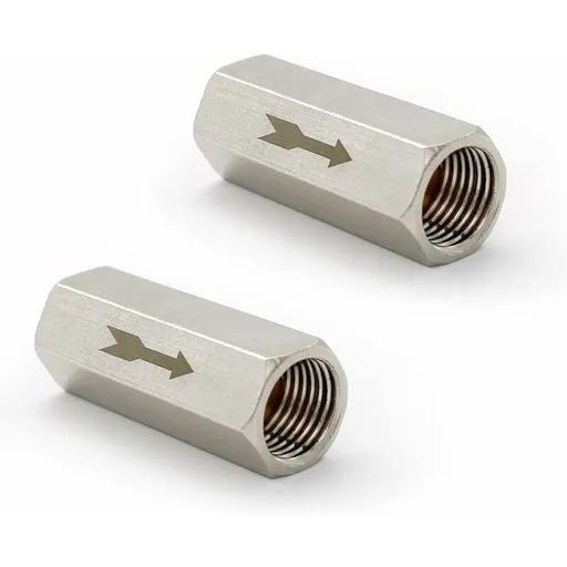 2 pcs 1/4" Check Valve Hexagonal Air Check Valve, One Way Check Valve, For Boiler Pressure Tank