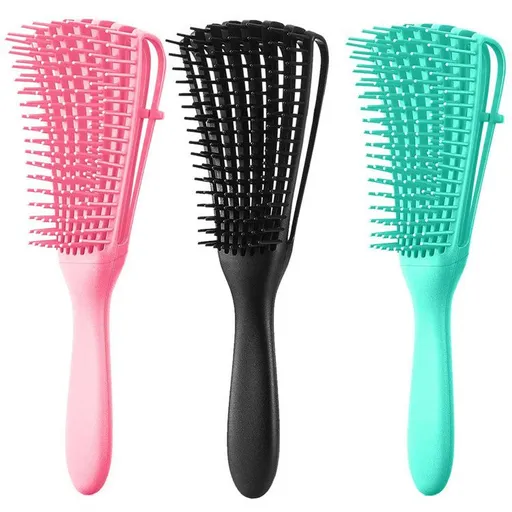 Salon Detangling Brush for Curly Hair Non-slip Rubber Octopus Hair Brush Comb Scalp Massage Brushes Hair Styling Tool (3pcs)
