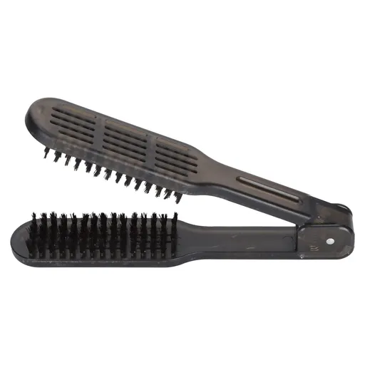 Hair Straightening Comb, Double Sided Double Brush Comb Hard Straightener Barber Bristle Straightener With Handle