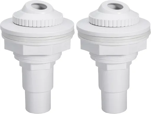 Pool Return Jet Fitting Above Ground Pool Complete Pool Return Jet Kit with Gaskets and Hose Adapter - White - Size 2pcs