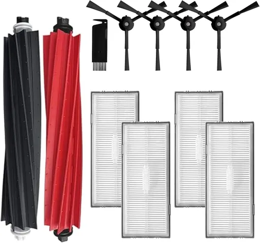 Replacement Parts Accessories Compatibale or S8 Pro Ultra / S8 / S8+ Robotic Vacuum Cleaners Include: 1 Dual Roller Main Brush 4 Side Spin Brushes 4 Hepa ilter Attachments