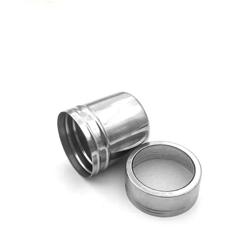 Powder Sugar Shaker with Lid,Stainless Steel Fine Mesh Shaker, for Sifter Cocoa,Cinnamon Powder,Chocolate Coffee (Small)