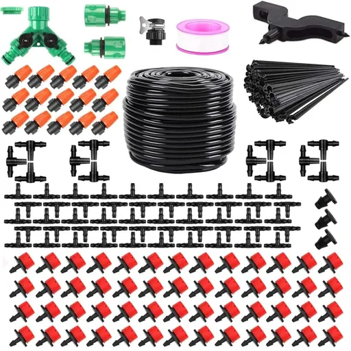 50m Automatic Drip Irrigation System for Garden Greenhouse, Lawn, Terrace, Compatible with Most Brands
