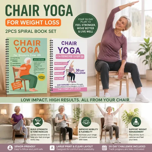 Dual Coil Bound Senior Yoga Journals, Breathing Awareness & All-Round Improvement Weight Loss Plans