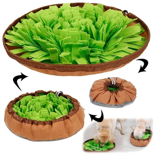 Interactive Snuffle Mat for Dogs – Slow Feeder & Foraging Puzzle Toy Made from Durable, Eco-Friendly Felt with Adjustable Drawstring, Anti-Slip Base, and Vibrant Color Combinations, Perfect for Mental Stimulation, Stress Relief, and Slow Eating Indoo