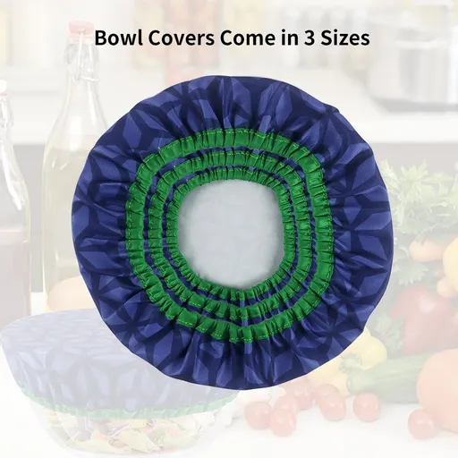 1 Set Reusable Bowl Set 3-piece Stretch Cloth Bowl Lid Food Elastic Washable Bowl Cover for Bread Reusable Fabric Bowl Cover Bowl