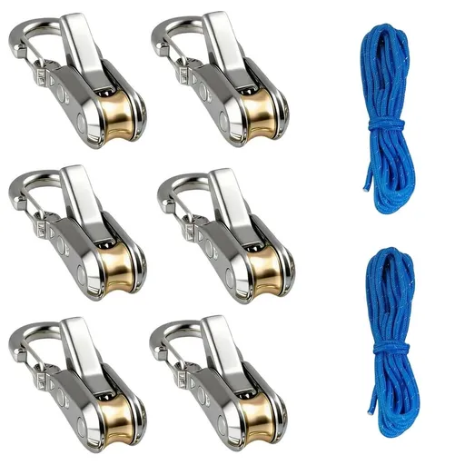Rope Tightener & Guyline Tensioner (6 Pack) - Heavy Duty Retractable Paracord with Alloy Carabiner Clip, Windproof Tie Downs for Camping Tent, Tarp & Hammock Setup