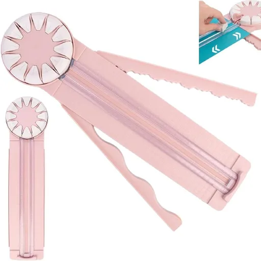 12-In-1 Paper Edge Cutter (Card Craft Trimmer, Scrapbooking Tool), Pink, 12-In-1 Multifunctional Plastic Paper Trimmer, Black, For Crafts And Card Cutting