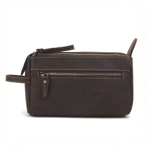 Leather Toiletry Bag : Vintage Travel Shaving for Toiletries, Cosmetics & More Compact, Fits Easily in Luggage