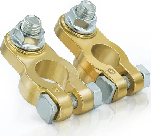 1 Pair Battery Terminal Connector, Heavy Duty Cable End Connector Compatible With Car, Van, Truck Marine Boat RV etc, Top Post Battery Terminals End Clamp Set by
