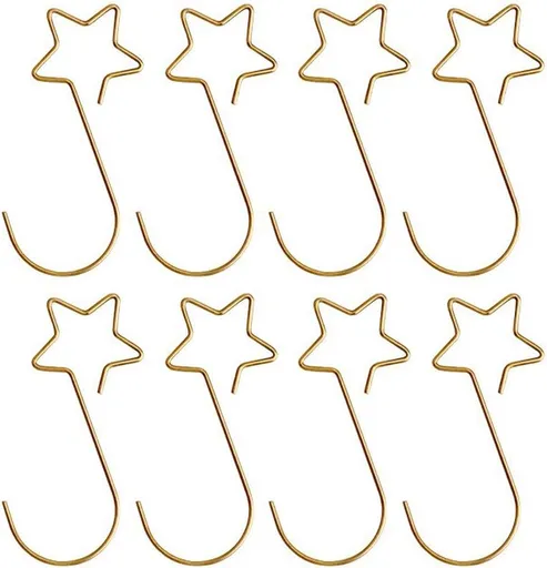 100 Christmas tree baubles hooks for decoration - Gold star