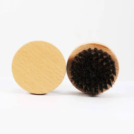 Portable Men Wooden Round Handle Face Hair Mustache Beard Shaving Brush Comb Wood Color Comfortable and Environmentally