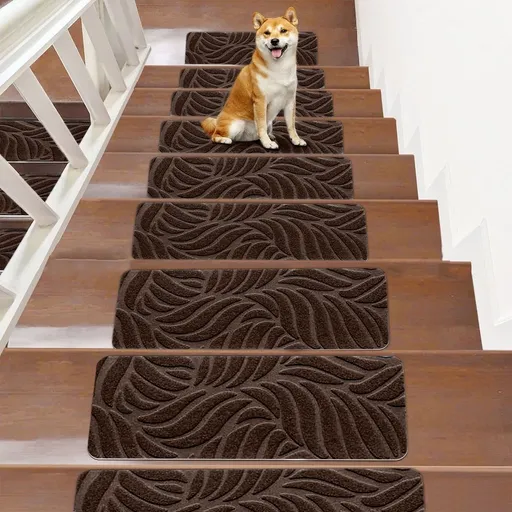 Non Slip Carpet Stair Treads, Non Skid Backing Specialized For Indoor Steps, Edging Stair Rugs For Kids And Dogs With Reusable Adhesive