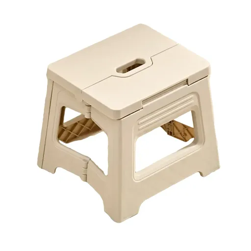 Portable Outdoor Plastic Folding Stool Lightweight Foldable For Camping Picnic - White