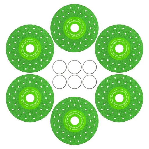 4-1/2" Tile Cutting Disc for Angle Grinder, Porcelain/Glass/Ceramic//Marble, 7/8" Arbor-6 Pack
