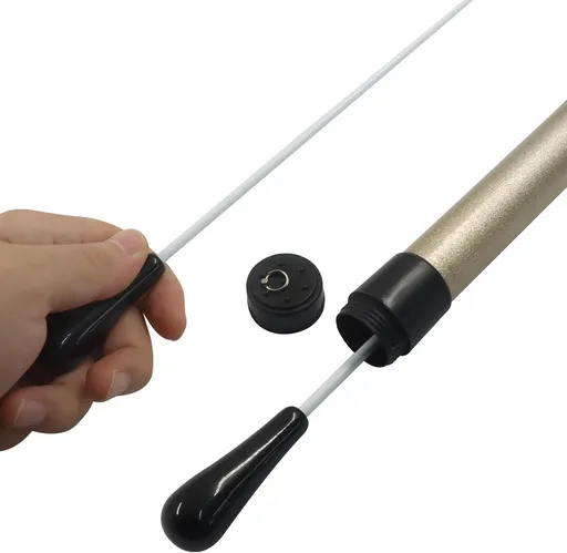 Music Conducting Baton, Imitation Agate Handle Baton Lightweight Conductor Baton with Tube Case for Concert(Black Handle, 1 Pack)