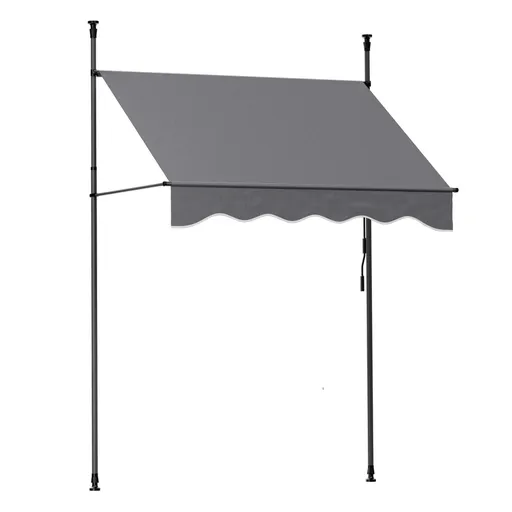 Instahut Window Fixed Pivot Arm Awning Outdoor Door Canopy 2X1.8M Grey