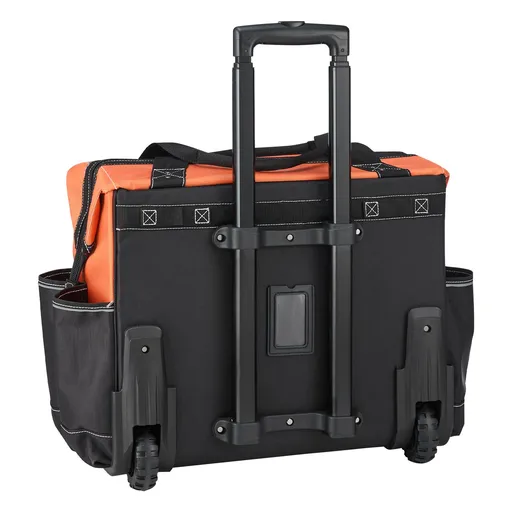 Rolling Tool Bag, 110 lbs Load Capacity, 27 Pockets Heavy Duty Roller Tool Bag on Wheels, Adjustable Telescoping Handle & Stable Base, Toolbag Organizers with Wheels for Construction, Mechanic