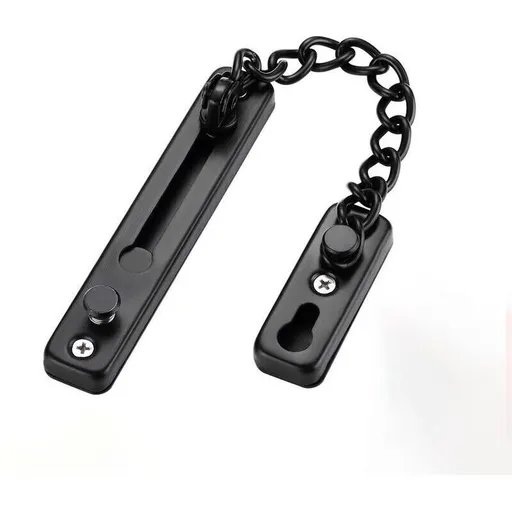 Door Chains, Anti-Theft Door Chain Lock, Reliable Stainless Steel Door Security Chain Door Latch Lock Ideal for Home Hotel, Black