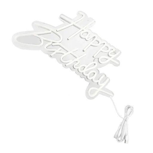 Happy Birthday Neon Sign for Backdrop Acrylic USB Powered LED Neon Sign Light for Birthday Party Decor
