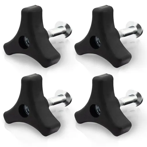 4 Sets Lawn Mower Handle Bolts, Triangle Knob Handle Screw Bolt, Universal Lawnmowers Handle Wing Nut and Bolt, for Honda & Most Lawn Mower Machine Accessories Supplies