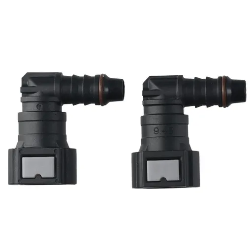 2PCS Black Female to Barb 90 Degree Fuel Line Quick Connector,Elbow Straight Fuel Line Hose Quick Release Connect