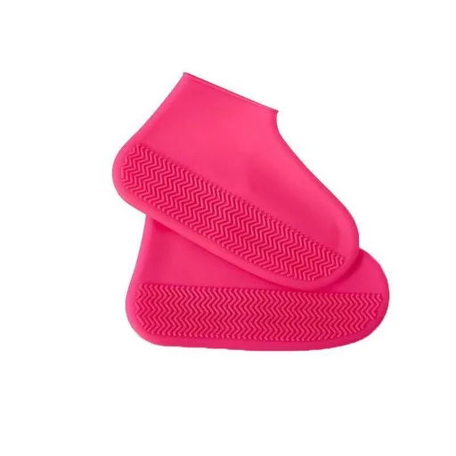 Shoe Cover Waterproof Silicone Non Slip Rain Water Rubber Foot Boot Overshoe M Size - Red
