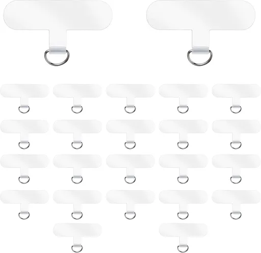 24 Pieces Phone Tether Tab, Clear Cell Phones Lanyard Pads Universal Phone Charm Holder Transparent Lanyard Patch Strap Replacement Part for Most Smartphones, No Adhesive